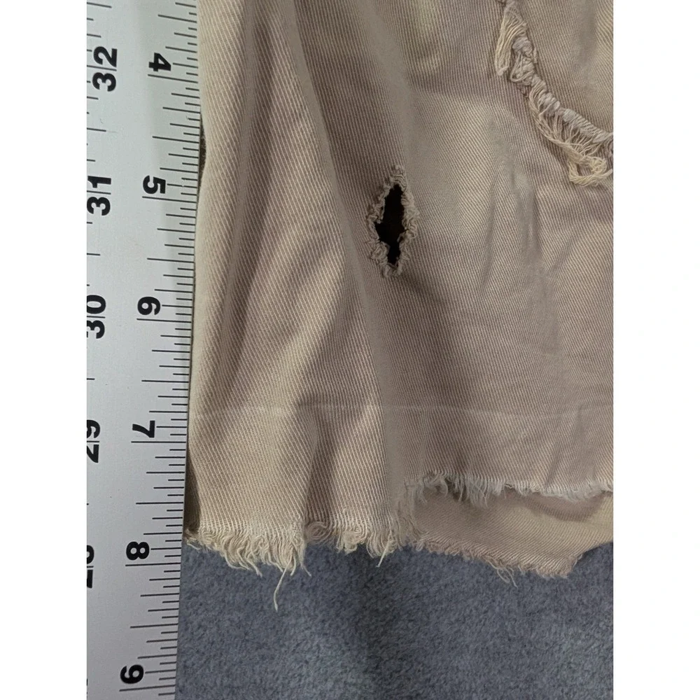 American Eagle Flex Distressed Cutoff Chino Shorts Men's Size 36 Beige Grunge